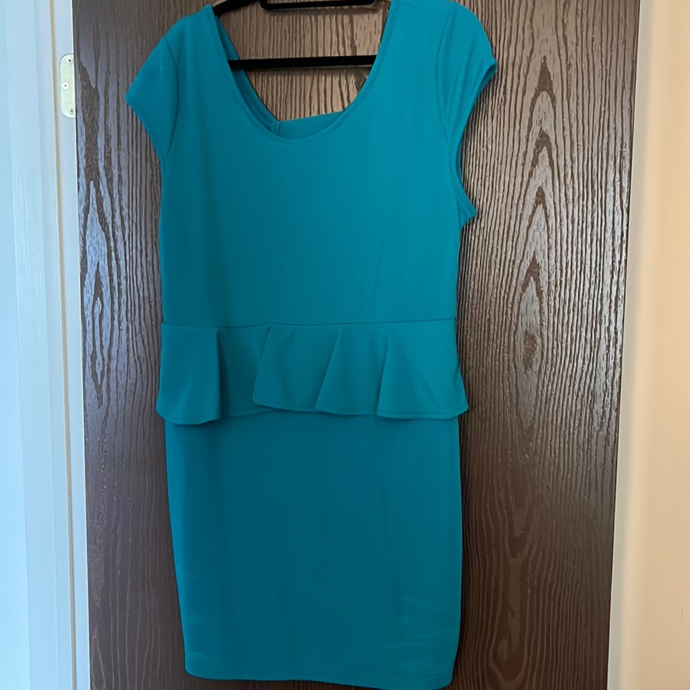 Teal peplum dress